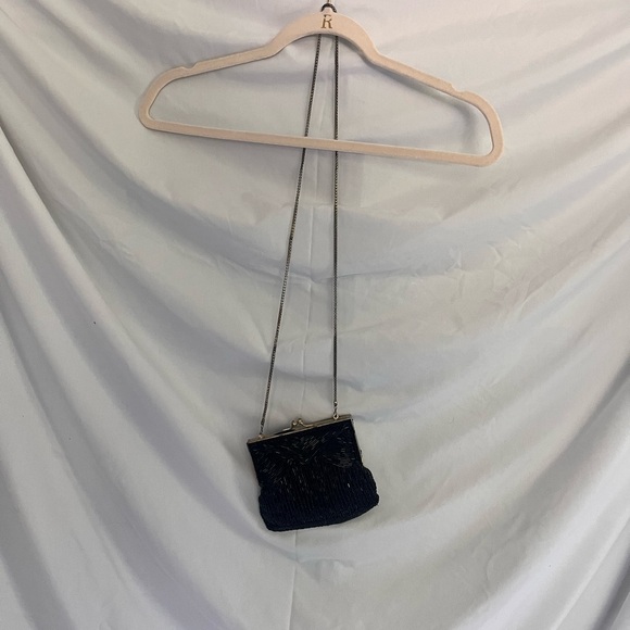 Vintage 1950’s beaded evening bag by Magid black hand beaded - Picture 2 of 5